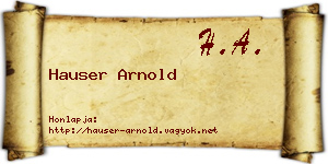 Hauser Arnold névjegykártya